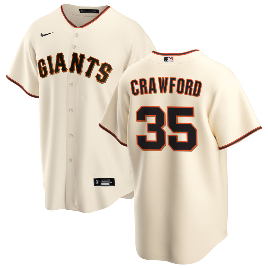 Nike Men #35 Brandon Crawford San Francisco Giants Baseball Jerseys Sale-Cream